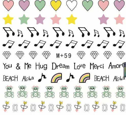 Супер низкая цена корейский милый водяной знак стикер для ногтей супер доступная