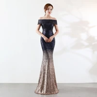 womens off shoulder sequined sparkle party evening cocktail mermaid maxi long dress prom gowns