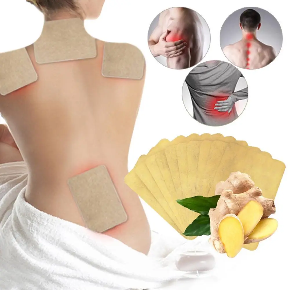 

10pcs/Lot Ginger Neck Back Pain Plaster Patch Body Warmer Sticker Self Heating 12h Patch Winter Keep joint Warm foot knee