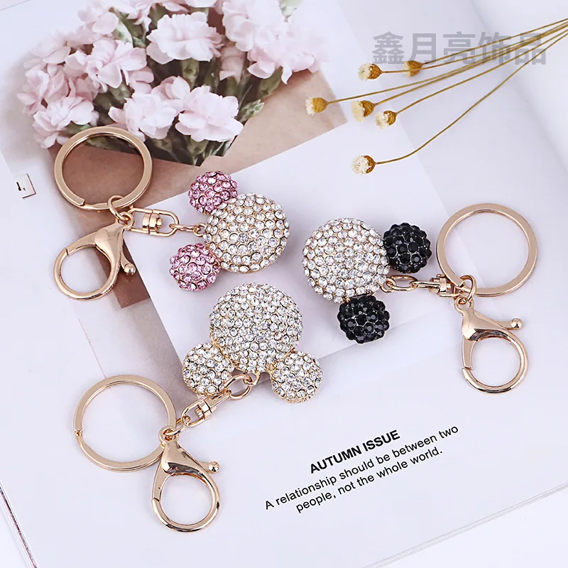 

Cartoon metal inlaid small artificial Keychain girl's favorite fashion key chain
