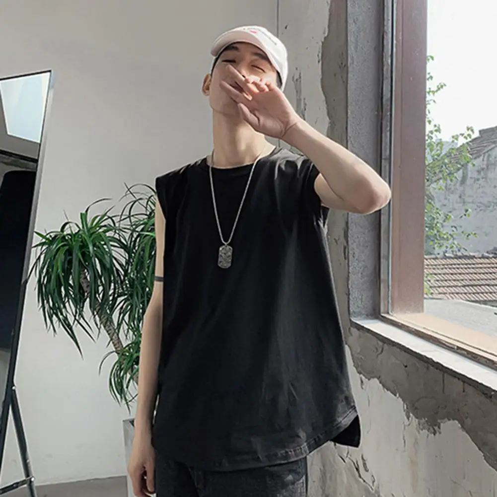 

Men 2021 Tank Oversized T-Shirt Shorts Comfortable Breathable Polyester Fiber O Neck Tank Top for Dating