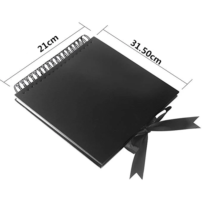 40 шт./80 страниц черный бумажный Альбом Свадебный Гость книга Diy юбилей