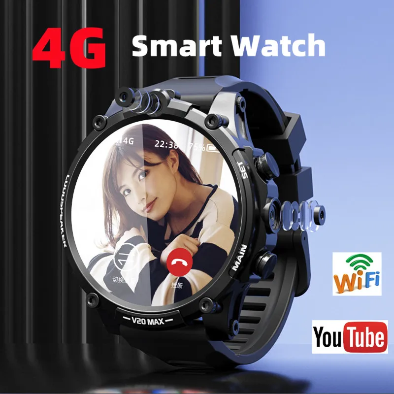 Мужские Смарт часы 4G Android с Wi Fi Интернет навигацией и позиционированием двойной