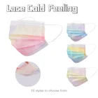 Маска для взрослых кружевная с радужным принтом, 4 слоя, 50 шт.