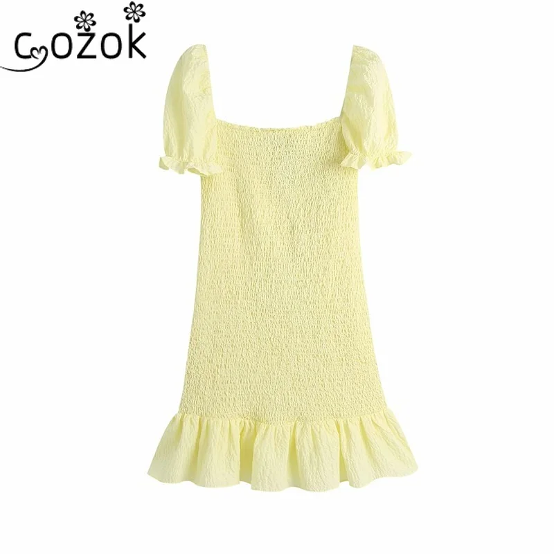 

Summer New Solid Short Sleeve Ruched Ruffle Bodycon Mini Dress Sexy Short Sleeve Fashion Female Vestidos Slimming Women Dress