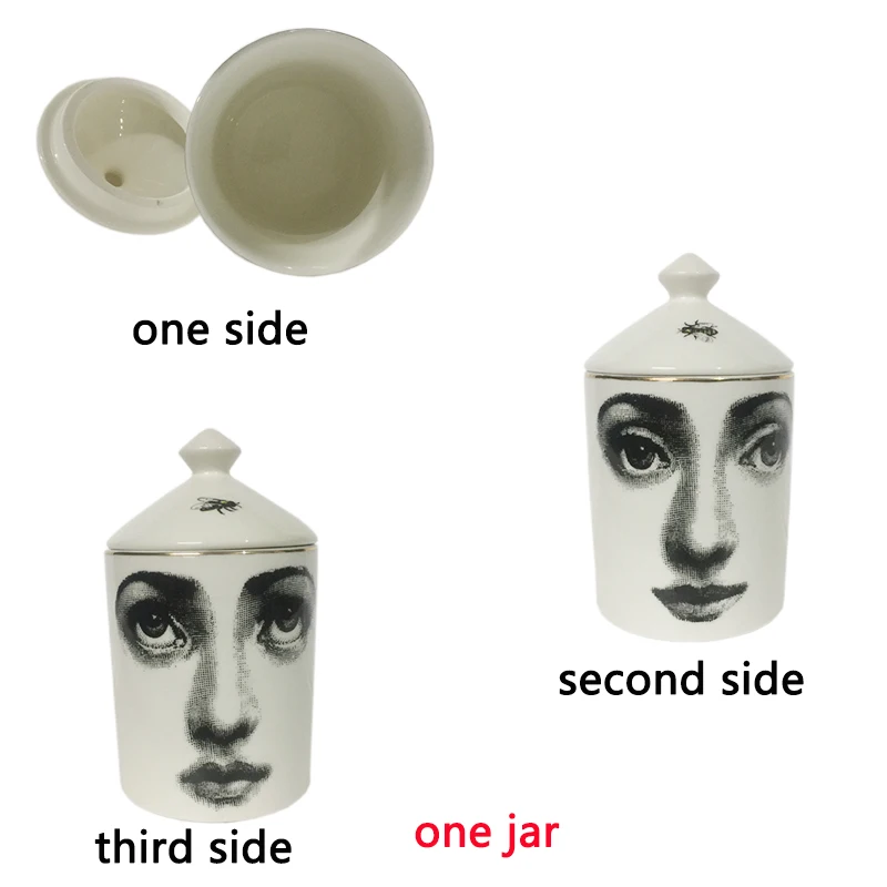 

Human Face Candle Holder Flower Candles Jar Retro Lina Face Storage Bin Ceramic Caft Home Decoration Jewerlly Storage Box