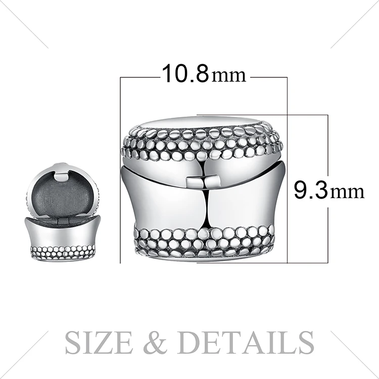 JewelryPalace Винтаж 925 пробы серебро открываемые шкатулка из бисера Шарм Fit Браслеты модные женские туфли DIY бусы