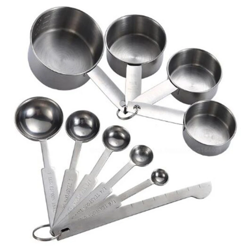 

10Pcs Measuring Cups Premium Stackable Tablespoons Measuring Spoon Set Stainless Steel Measuring Cups and Spoons Set