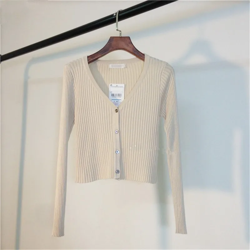 

Spring Newly Patchwork Women Cardigans 2020 Fashion Slim Ladies Knitted Sweater Long Sleeve Buttons Sweater