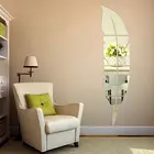3D зеркальные наклейки сделай сам с перьями, для гостиной, домашний декор, виниловые акриловые наклейки, настенные декоративные обои