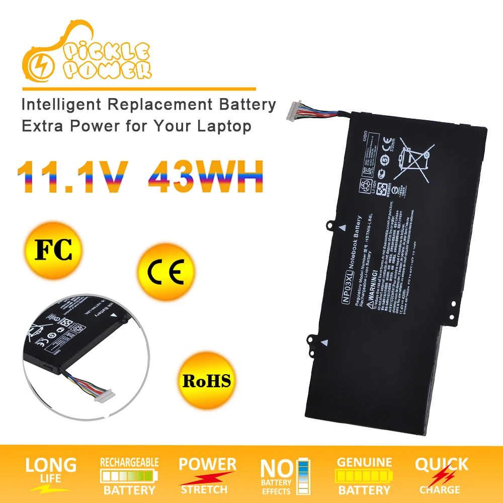 

NP03XL Laptop Battery 11.4V 43Wh for HP Pavilion X360 13-A010DX TPN-Q146 TPN-Q147 Q148 Q149 HSTNN-LB6L 760944-421 15-U010DX.