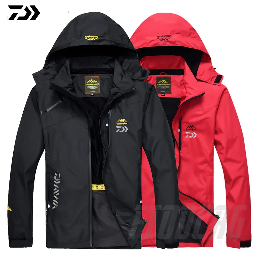 

Daiwa Hiking Fishing Jacket Men Autumn Outdoor Sports Coats Hooded Climbing Trekking Windbreaker Waterproof Fishing Jackets