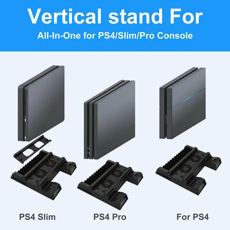 ТОНКАЯ вертикальная подставка с охлаждающим вентилятором для PS4 док-станция
