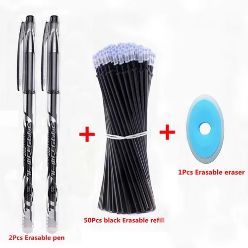 53Pcs black set-K 53Pcs/lot 0.38mm Erasable Washable Pen Refill Rod for Handle Blue/Black Ink Gel Pen School Office Writing Supplies Stationery - Цвет: 53Pcs black set-K