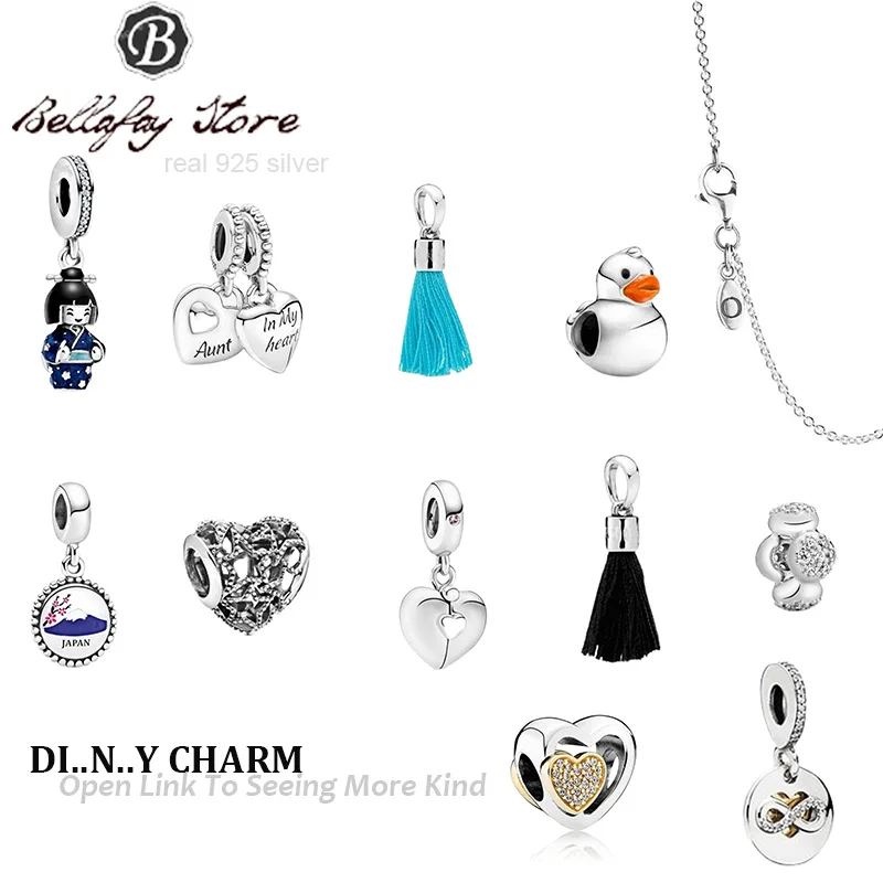 

100% Real 925 Sterling Silver Duck Charm Aunt Bead Fit Original Bracelet Bangle Pendant Jewelry DIY Making Gifts