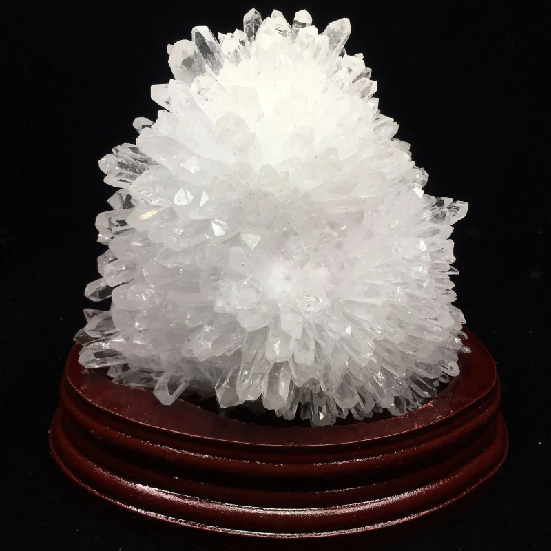 

1200g Natural Beautiful white crystal cluster stone Mineral samples home decor healing+stand