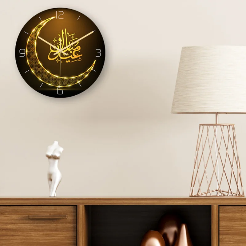 Безрамное 3D стены наклеивающиеся на стену часы Стикеры мусульманский Рамадан