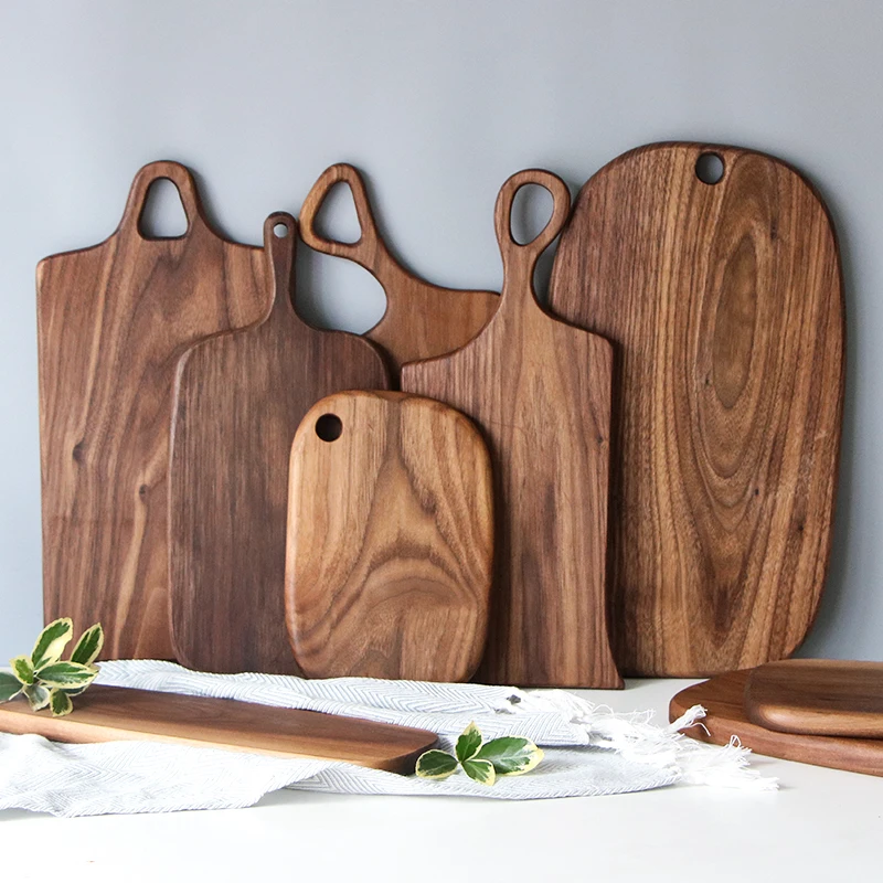 Деревянная доска поднос для стейка разделки из черного ореха стильная тарелка