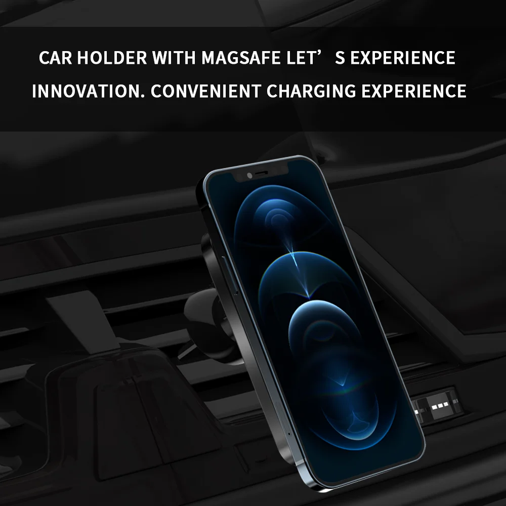 

Bonola 15W Magnetic Wireless Car Charger Mount Stand for iPhone 12 Mini/12 Pro Magsafing Chargers Magnet Fast Wireless Charging