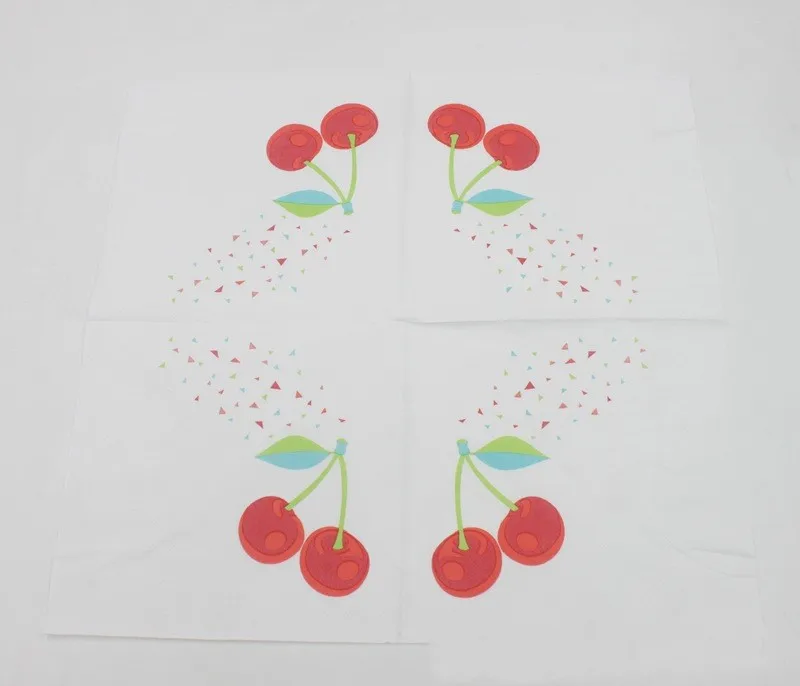 

10pcs 33*33cm Cherry fruit theme paper napkins serviettes decoupage decorated for wedding party virgin wood tissues