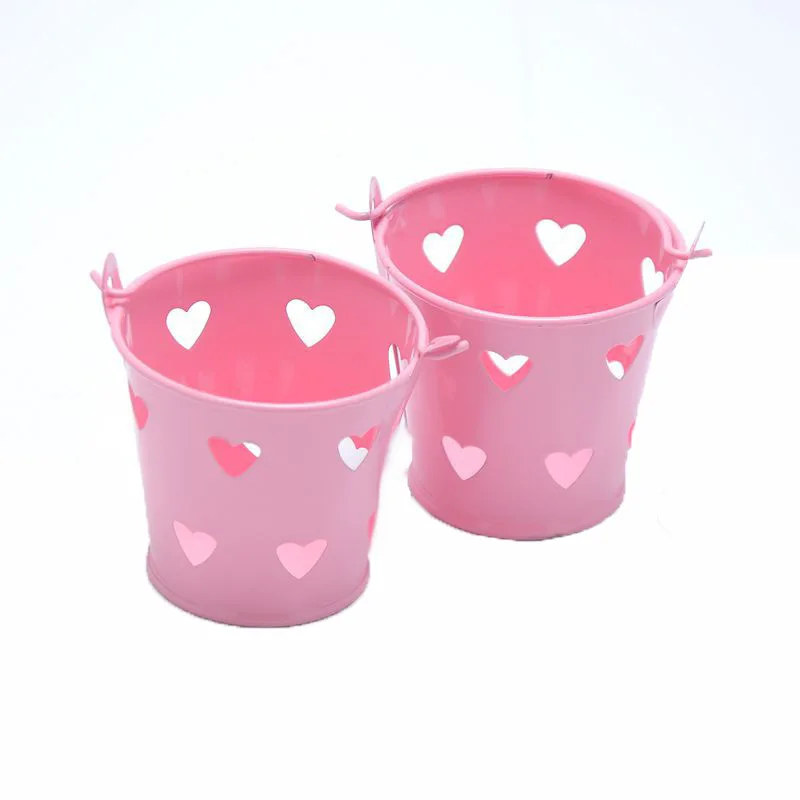 

Hollow Heart-shaped Cookie Tin Bucket Creative Mini Sugar Bag Easter wedding Biscuits Snack packaging box Event Party Supplies