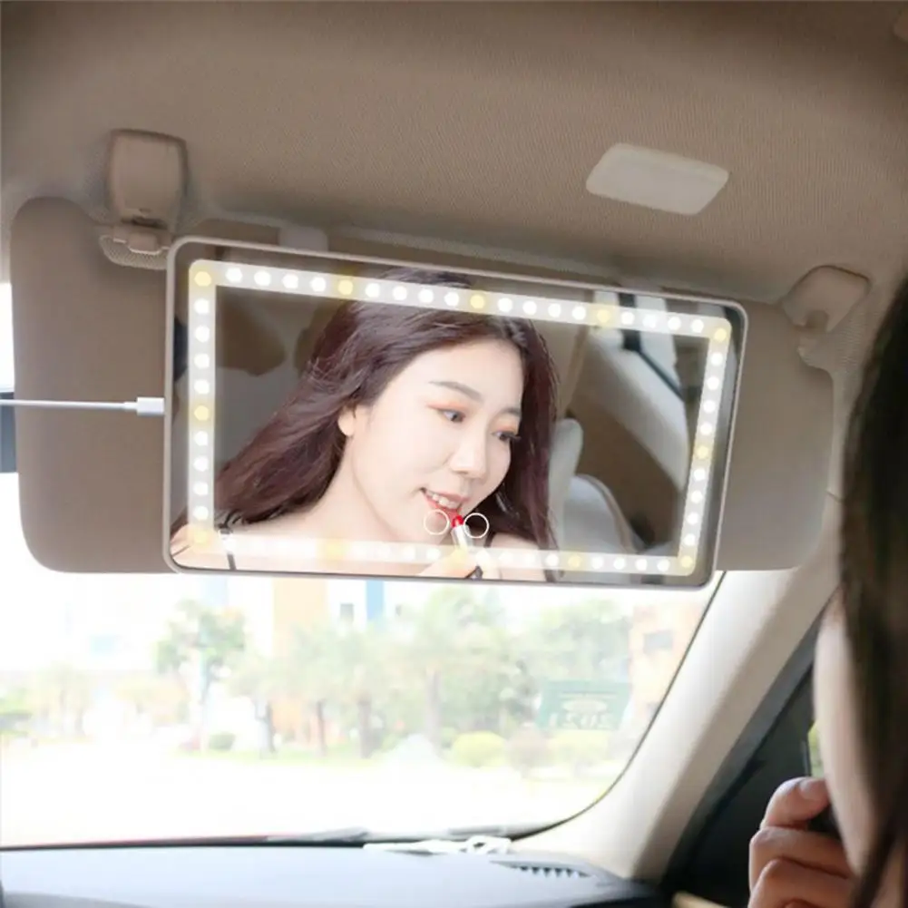 

New Car sun visor makeup mirror with LED light fill light beauty mirror car decoration supplies car interior dressing general