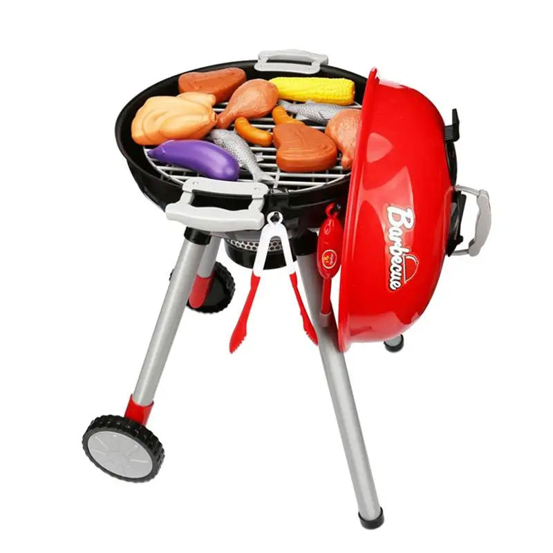 

Kids Pretend Toy Portable Interesting Creative Electric Barbecue Cart Toy Simulation BBQ Toy Set Barbecue Toy for Children Kids