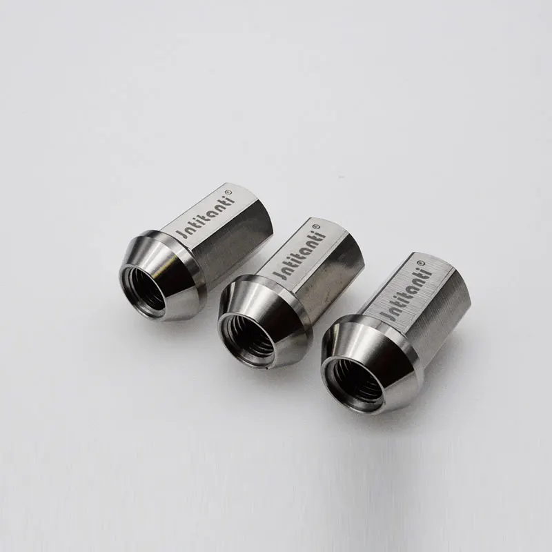 Jntitanti конус сиденье открытого конца Gr5 titanium сплава рифленая гайка M12 * 1 25/1 5*27 45 мм