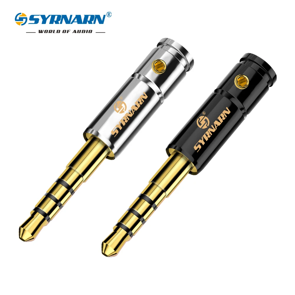 

SYRNARN 3.5mm 4 Poles Headphone Pin Audio Jack Earphone Plug Wire Connector Balance Metal Adapter For Denon AH-D600 D7100 mm400