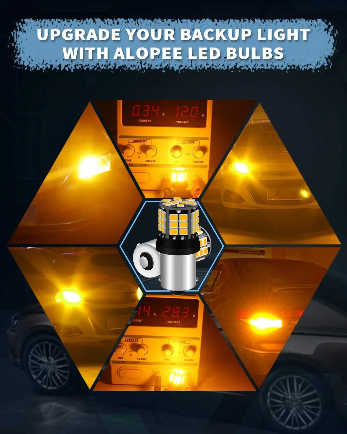 

4-Pack 1156 BA15S 7506 1141 1003 1156NA Amber / Yellow 2835 39-SMD 9-30V LED Car Turn Signal Light Blinker Bulb