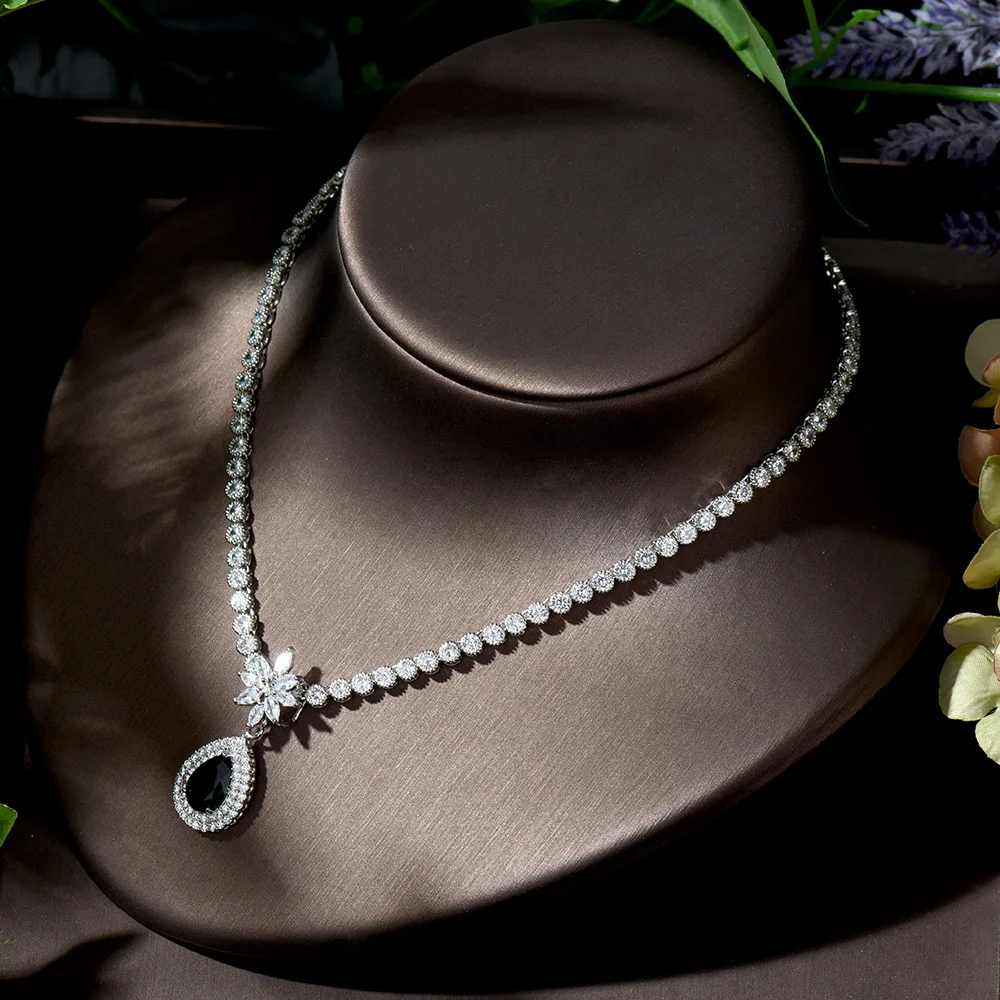 Ювелирные наборы HIBRIDE в нигерийском стиле с зелеными каплями воды модные