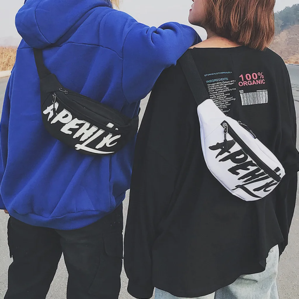 Мужская и Женская поясная сумка холщовая унисекс ремень для телефона на пояс