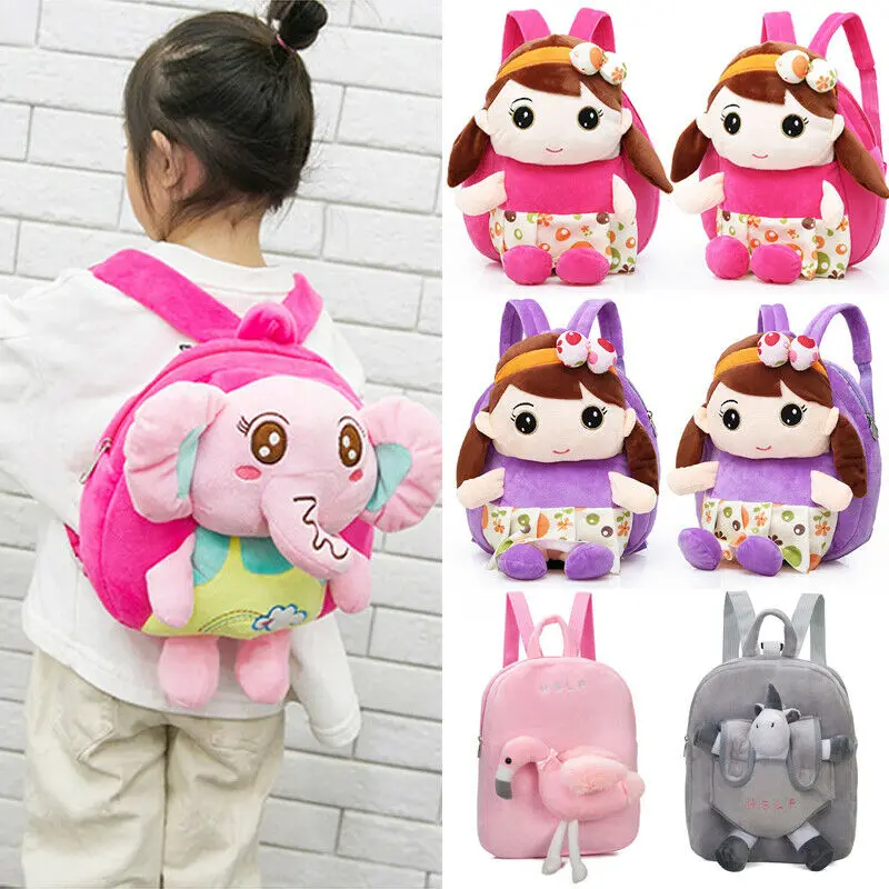 2019 Lovely New Children Kids Elephant Plush Backpack School Bag Mini Rucksack Kindergarten Boys Girls Cartoon Animal | Багаж и сумки