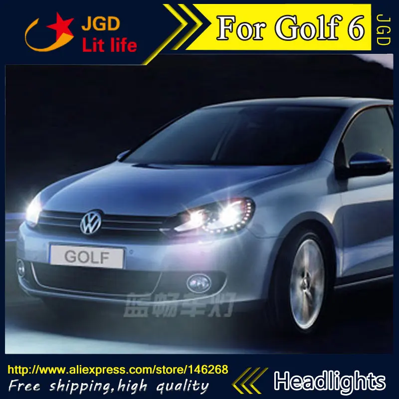Бесплатная доставка! Светодиодный чехол для фар VW Golf 6 с биксеноновым объективом