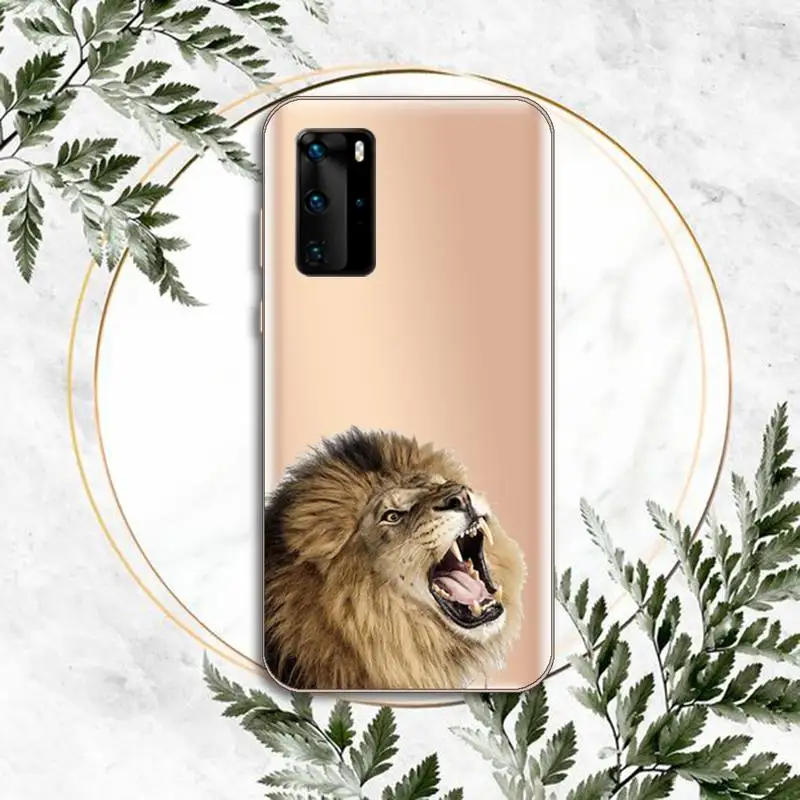 

lion Animal fierce king Phone Case Transparent for Huawei P honor 8 10i 20 30 40 smart 2019