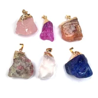 natural stone pendant irregular shaped mix color crystal exquisite charm for jewelry making diy bracelet necklace accessories