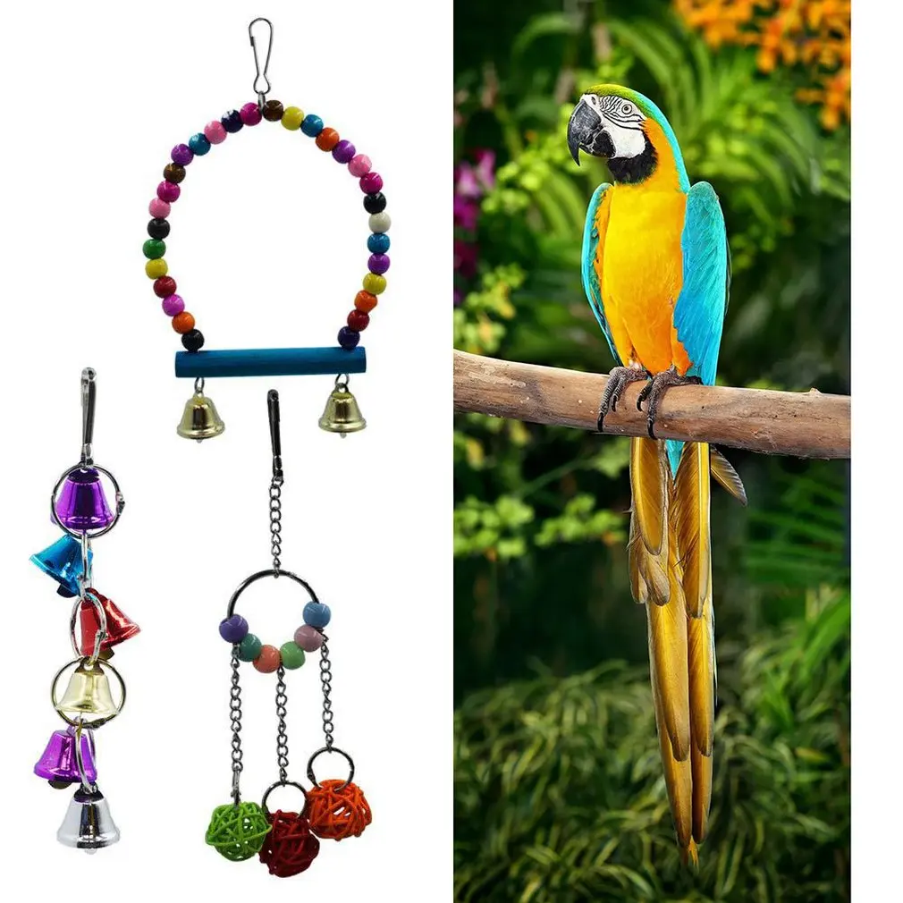

5pcs/set Creative Combination Parrot Toy Bird Pet Supplies Parrot Bite Toy Fun Bird Toy Bird Cage Accessories