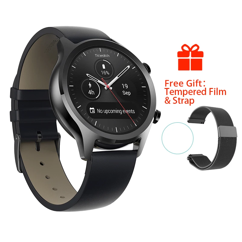 Black (20mm) Ticwatch C2 Smartwatch Android Wear OS Встроенный gps монитор сердечного ритма фитнес-трекер Google Pay 400 мАч 1-1,5 дней 1,3 ''AMOLED - Цвет: Black (20mm)