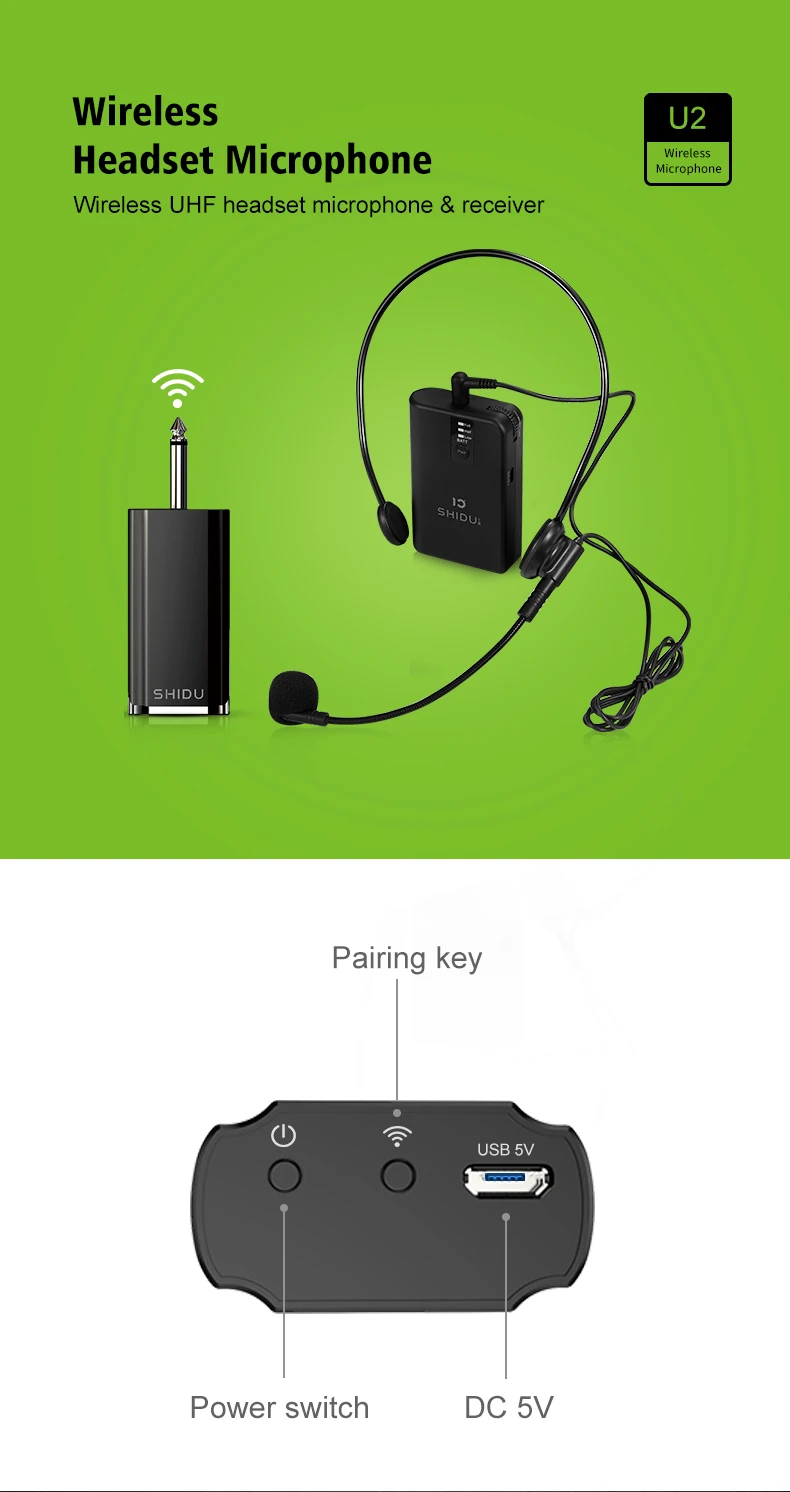 Профессиональная Универсальная гарнитура Microfone UHF беспроводной аудио усилитель