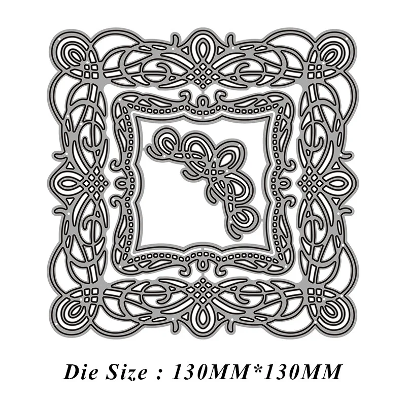 

Square Swirl Lace Frame Metal Cutting Dies 2021 New Diy Molds Scrapbooking Paper Making Die Cuts Crafts
