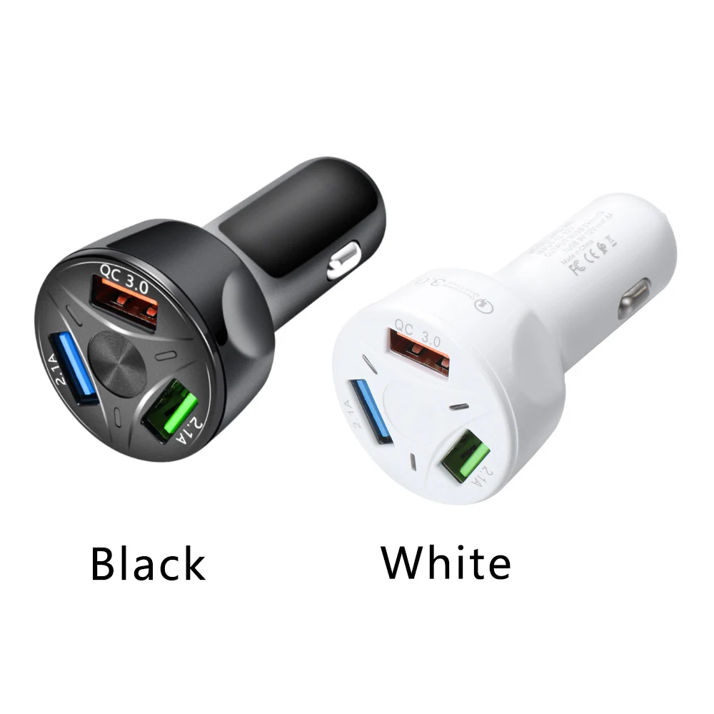 Универсальный Переходник USB с 3 портами для зарядки в машине светодиодный дисплей