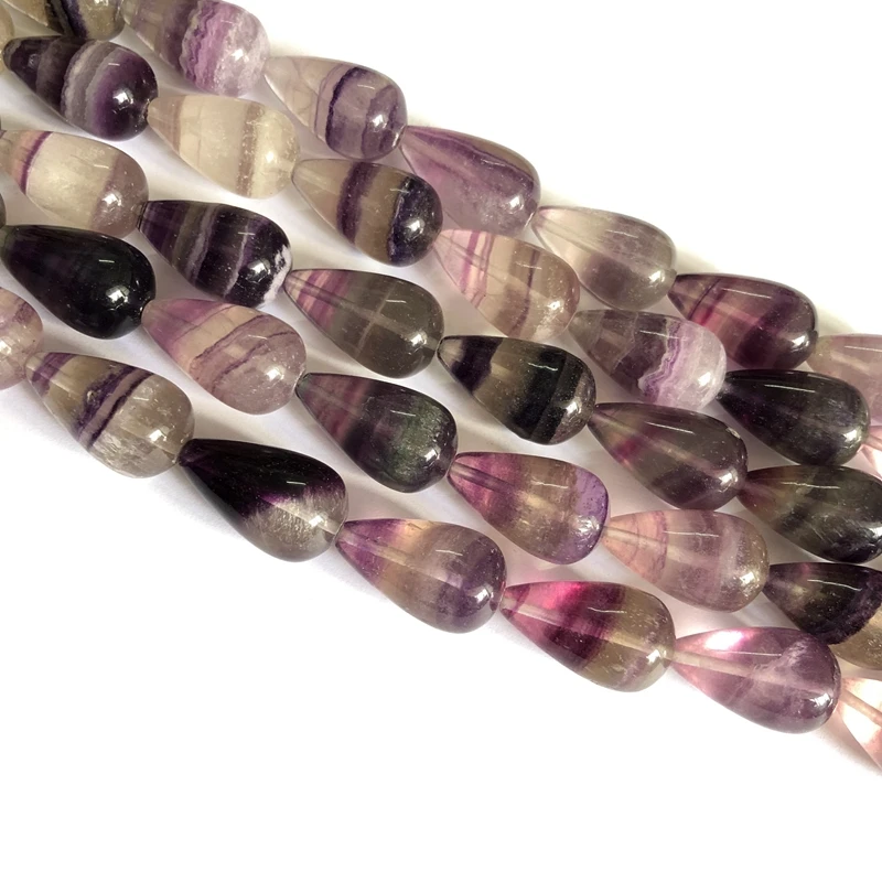Natural Flourite Beads Gem stone Beads 14x24mm Rainbow Fluorite Teardrop Beads Gem stone Jewelry Making Beads 15