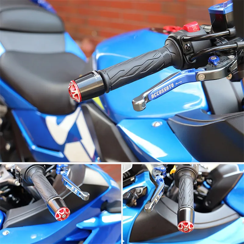 

2pcs Handle Bar Ends Grips 7/8" 22mm Universal for Honda Yamaha Kawasaki Suzuki Motorcycle Handlebar Counterweight Plug Slider