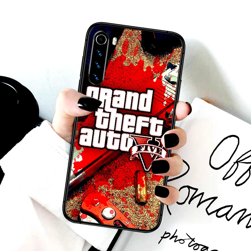 

Gta 5 Grand Theft Auto Phone Case For Xiaomi Redmi Note 7 8 8T 9 9S 4X 7 7A 9A K30 Pro Ultra black Prime Fashion Hoesjes Trend