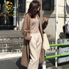 Женский длинный вязаный кардиган, элегантный толстый Свободный джемпер с длинным рукавом, Повседневная Уличная одежда, зима 2021