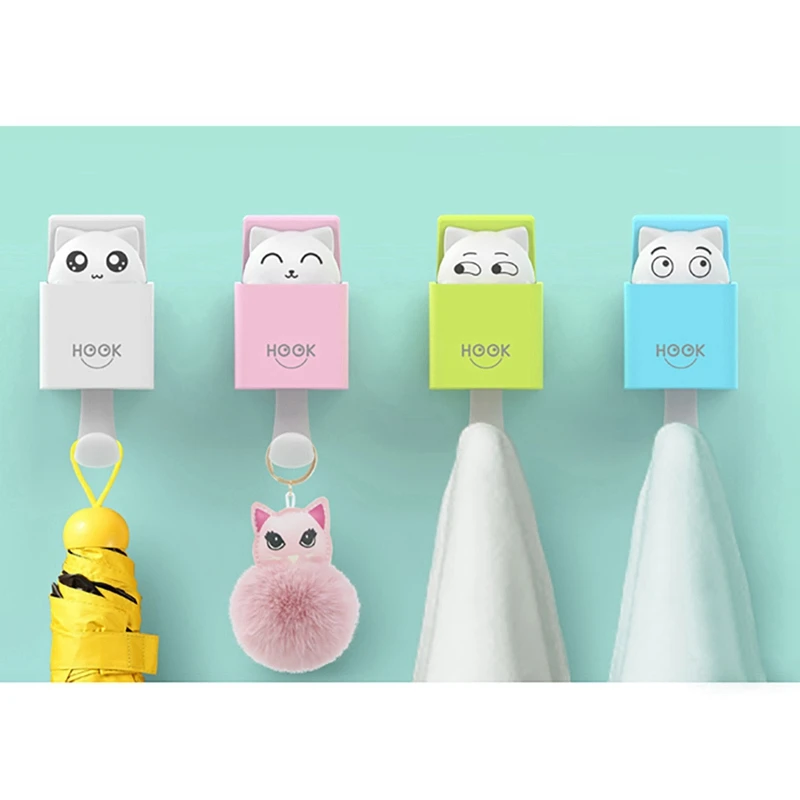 Декоративные крючки с изображением мультяшного кота настенное клейкое покрытие