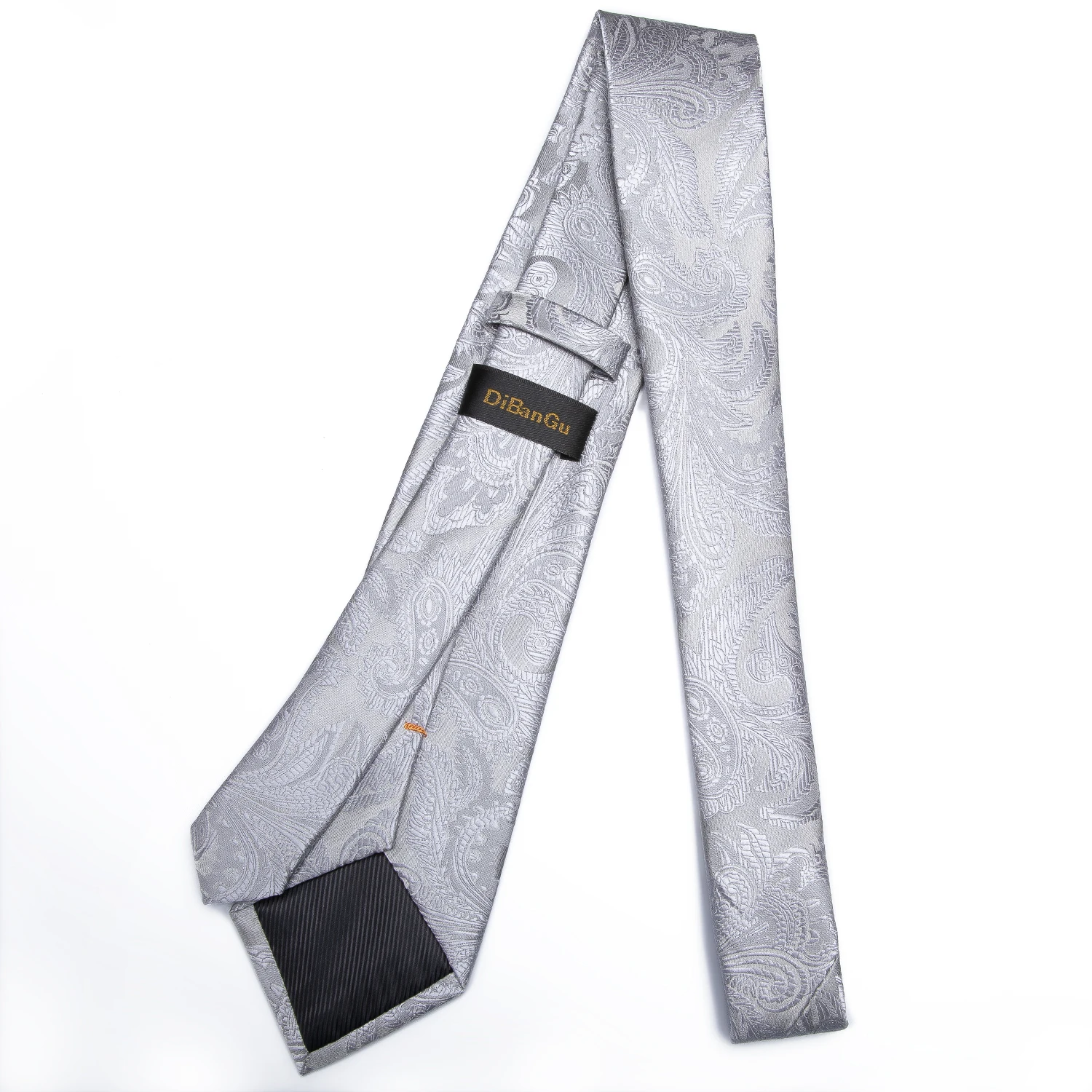 Мужской галстук Серебряный Свадебный Пейсли для мужчин кольцо шелковый набор