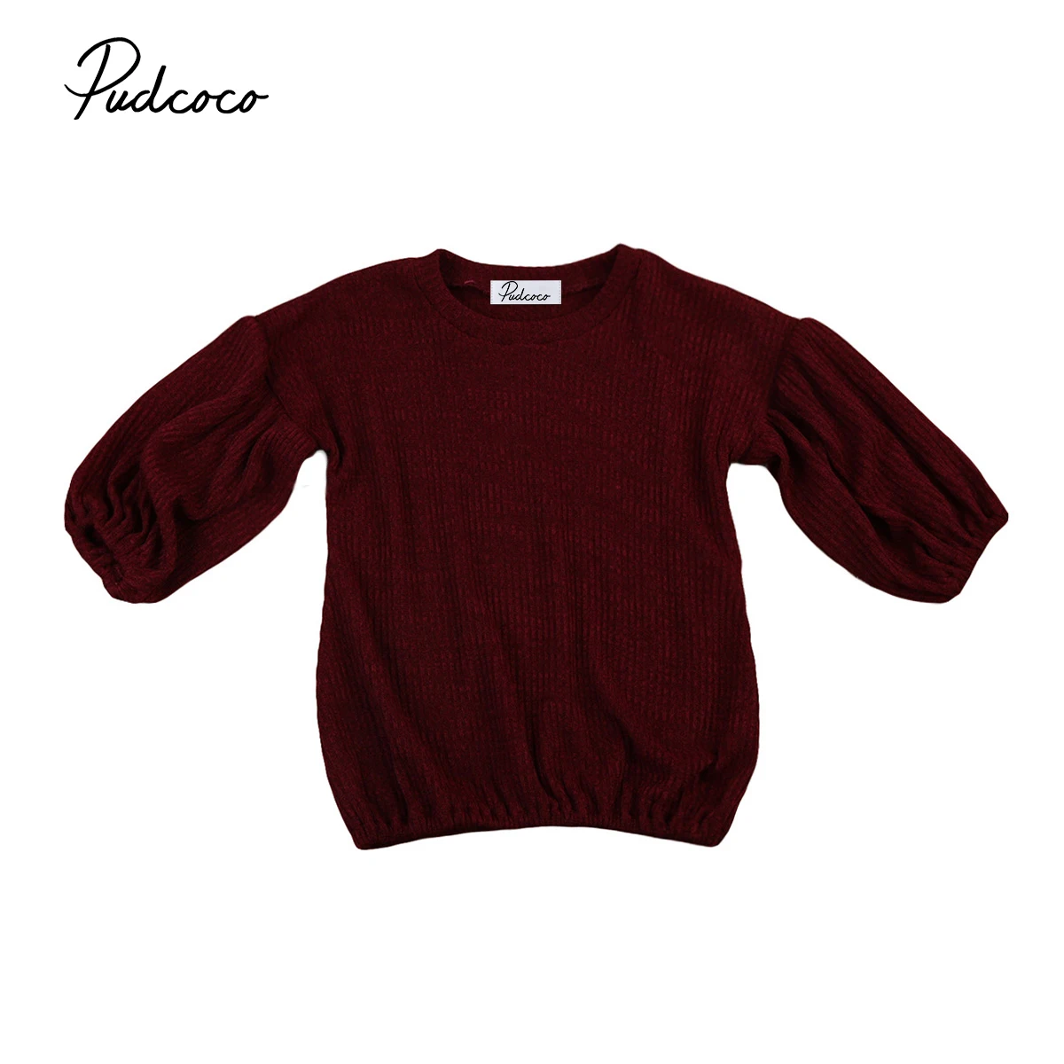 Женская модная одежда для маленьких девочек винно-красный свитер Повседневные