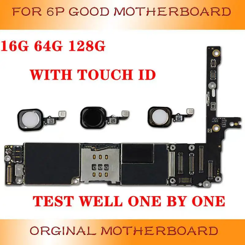 Оригинальная разблокированная материнская плата для iPhone 6G 6P 6S 6SP чистая Icloud 16 Гб 64