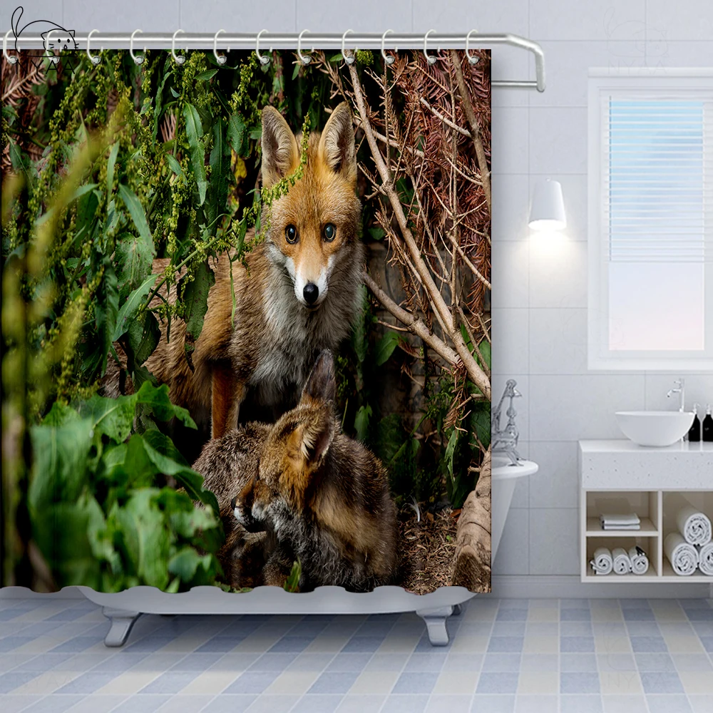 Занавеска для душа NYAA с изображением Красной лисы в диком лесу занавеска ванной